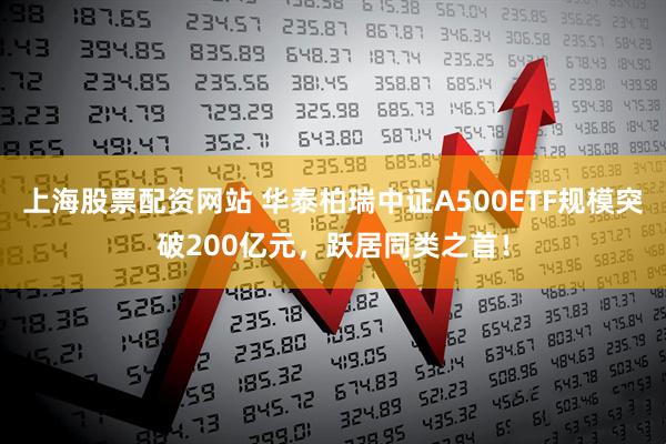 上海股票配资网站 华泰柏瑞中证A500ETF规模突破200亿元，跃居同类之首！